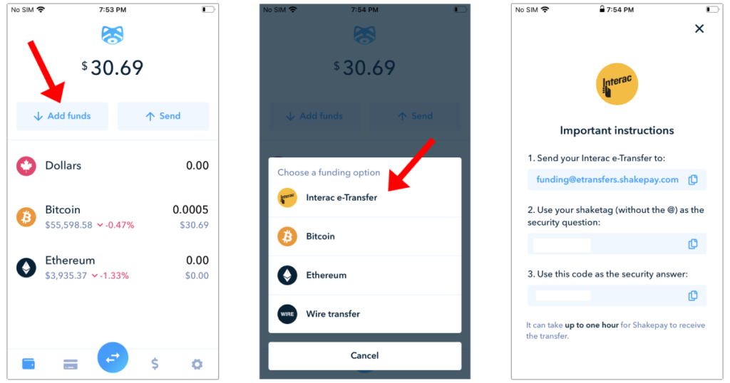 interac e-transfer-shakepay
