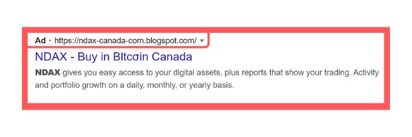 Google search ad scam