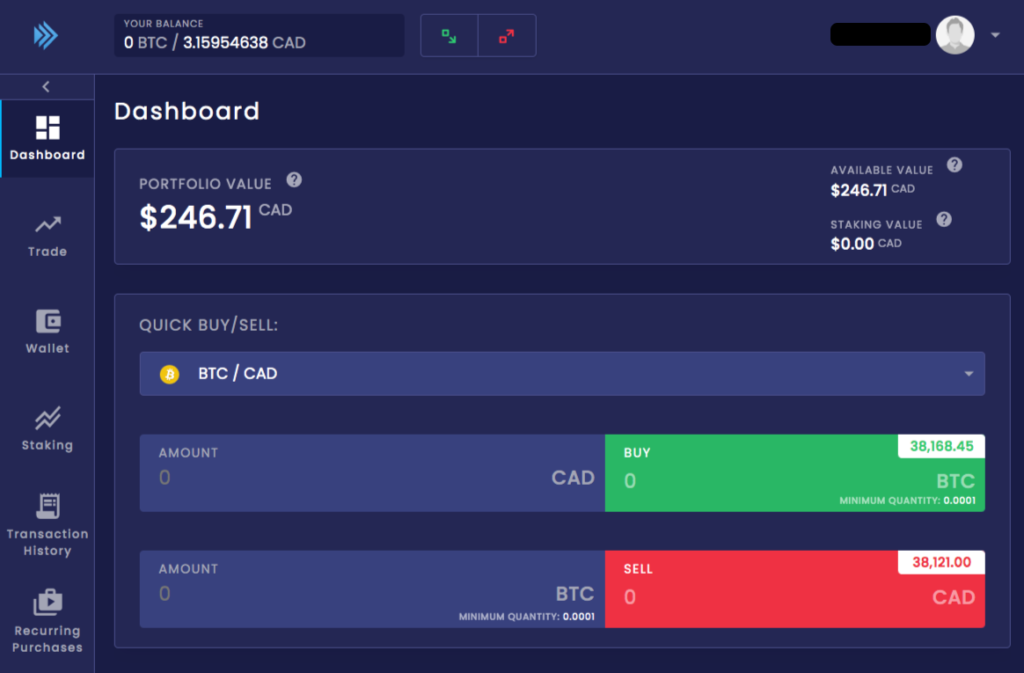 NDAX Quick Order Buy/Sell