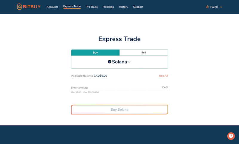 Solana Express Trade Bitbuy