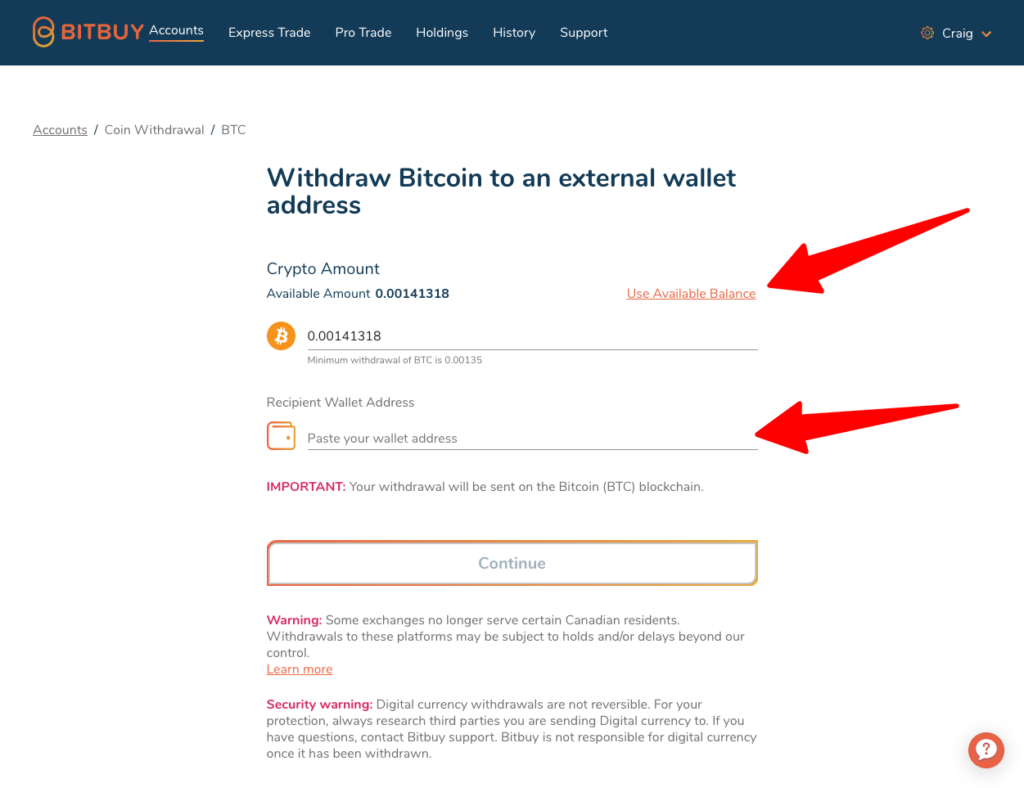 coin withdraw
