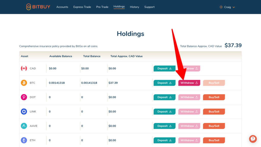 Withdraw Bitcoin From Bitbuy