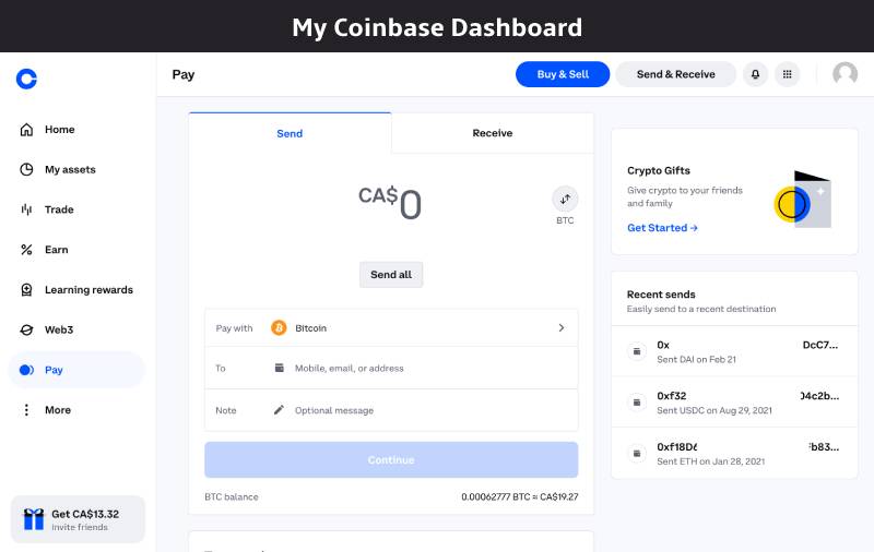 My Coinbase Dashboard