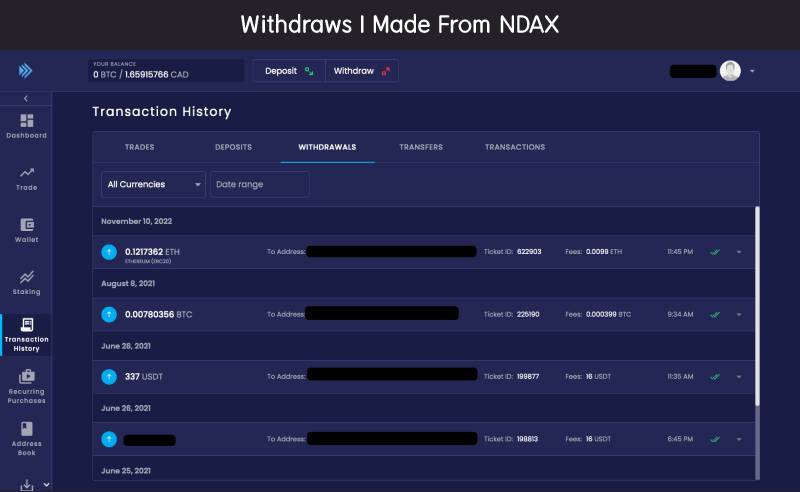 NDAX Deposits