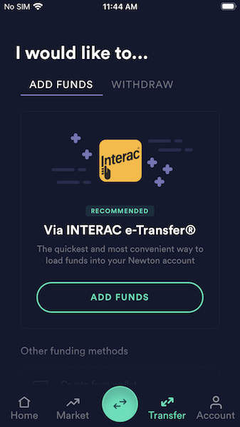 Newton Interac e transfer