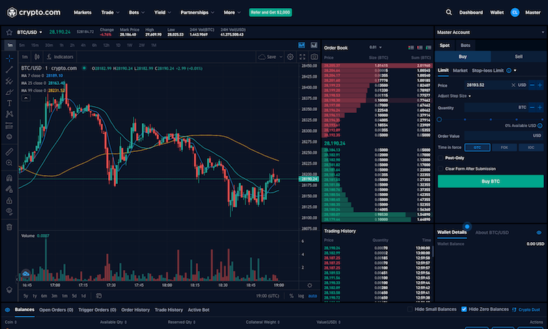 Spot Trading Crypto.com Exchange