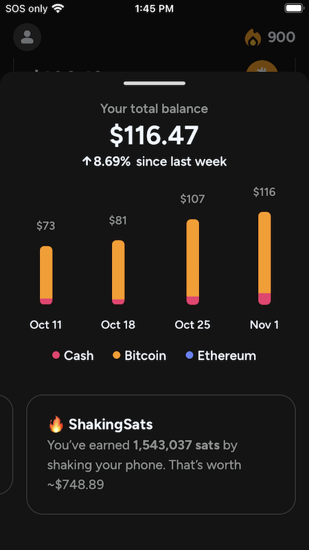 Shakepay Shaking Sats
