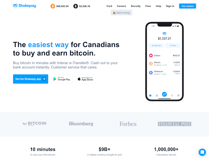 Shakepay Website